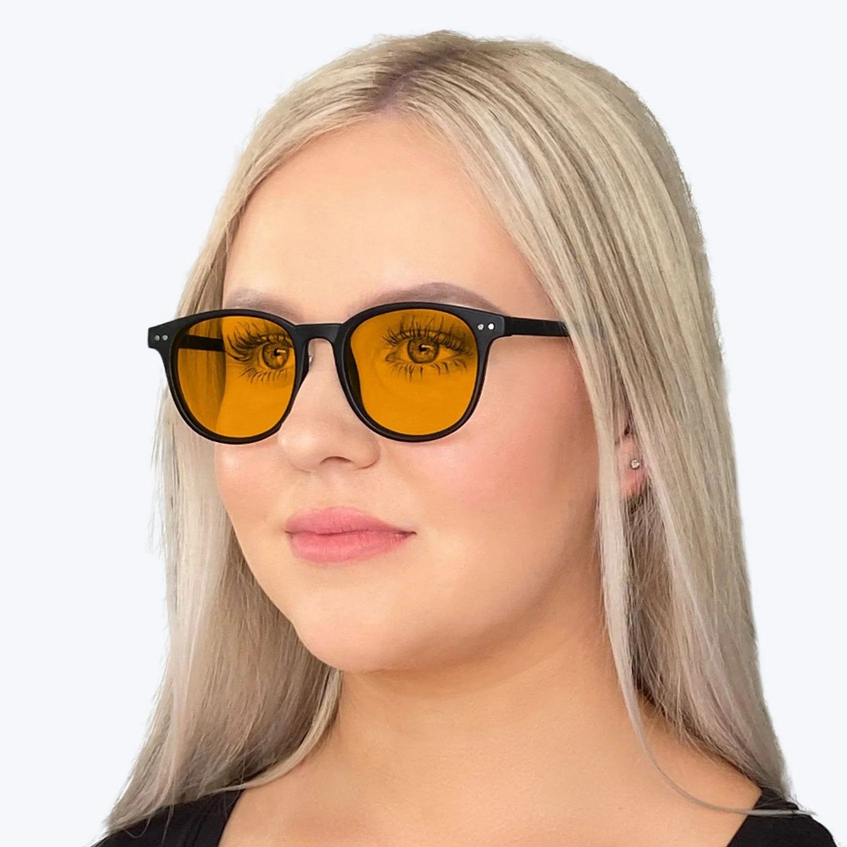 SunDown Billie Blue Blocking Glasses - Black - Readers - Image 7