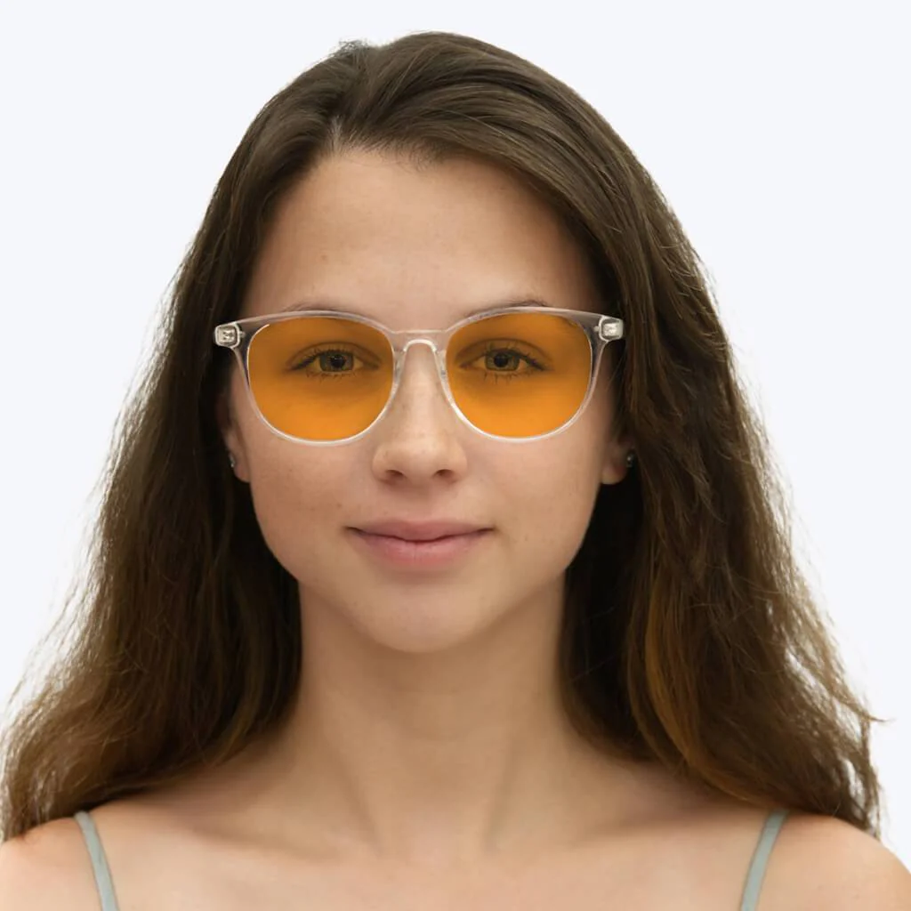 SunDown Billie Blue Blocking Glasses - Crystal - Readers - Image 5