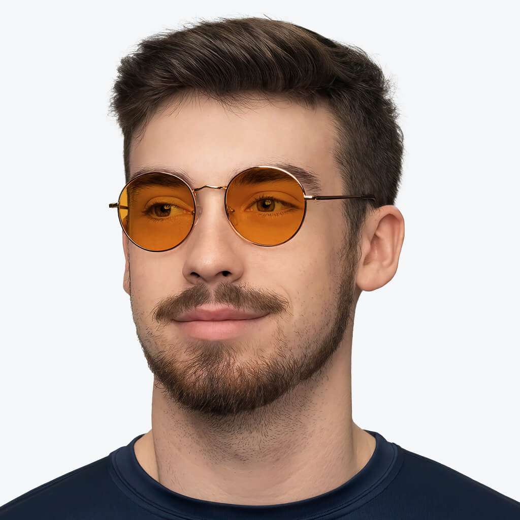 SunDown Elton Blue Blocking Glasses - Gold - Prescription - Image 4