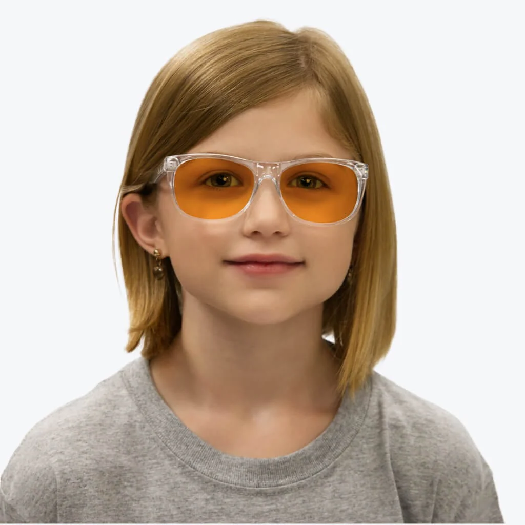 SunDown Kids Blue Blocking Glasses - Crystal - Readers - Image 4
